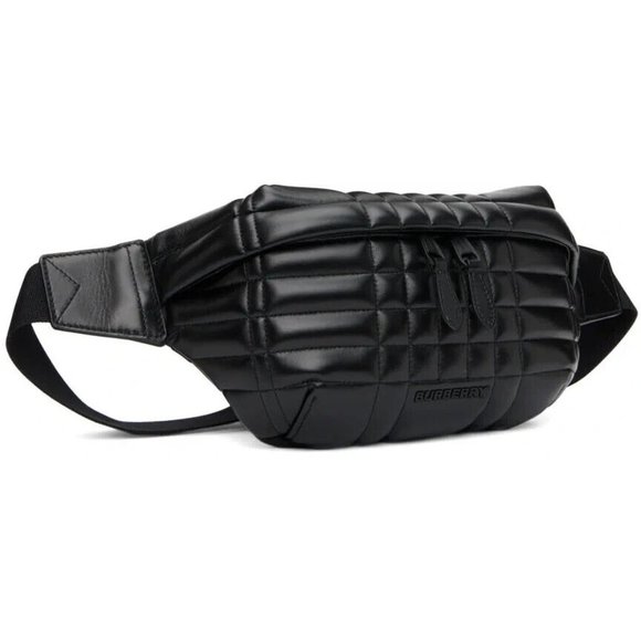 BURBERRY Black Sonny Leather TB Quilted Belt Bum Bag Crossbody Unisex RSP $1,350 - Picture 4 of 16